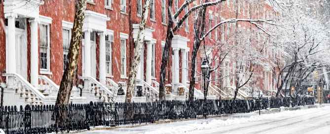 Townhomes in snow