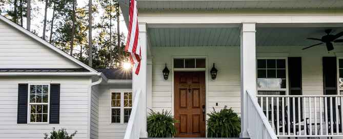 White house with porch