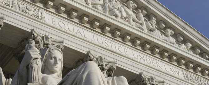 "Equal Justice Under Law" engraved in the U.S. Supreme Courthouse in Washington, D.C.