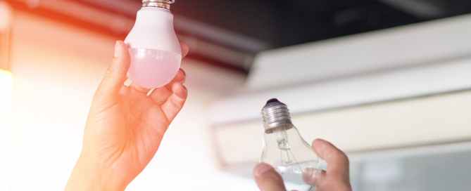Changing lightbulb