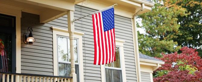 American flag outside of a home