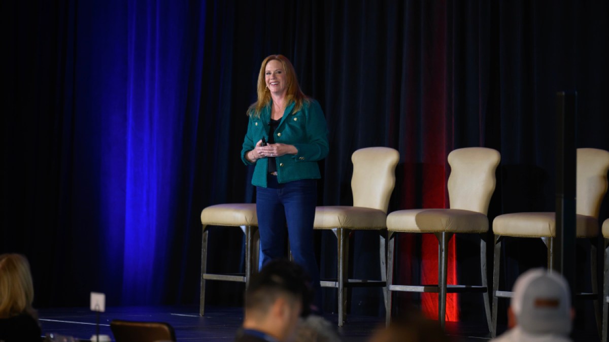 Amy onstage at the 2024 Elite Retreat