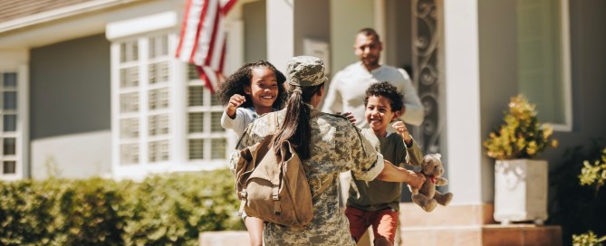 Military family at home