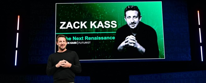 Zack Kass onstage during the Super Session of the 2025 RE/MAX R4